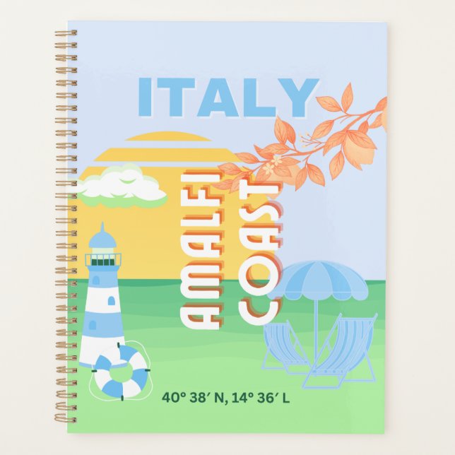 Agenda Arte de viajes en Italia, Costa Amalfitana, Preppy (Anverso)