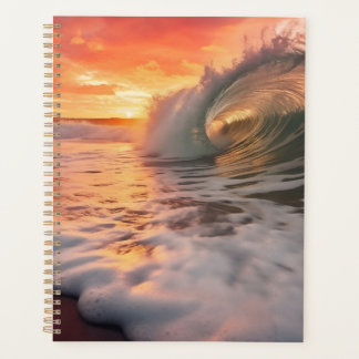 Agenda Arte digital fotorrealista costero de barril dorad