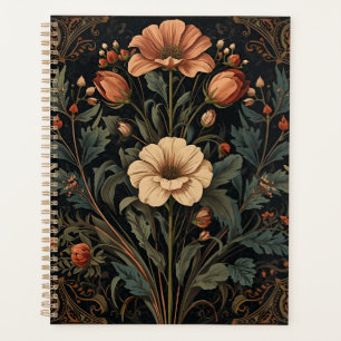 Agenda Arte floral Nouveau William Morris estético oscuro