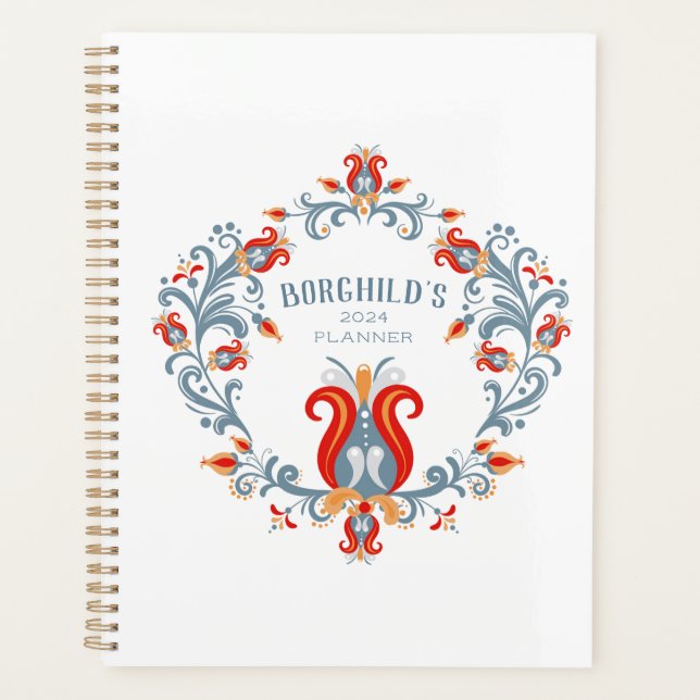 Agenda Arte folclórico escandinavo Rosemaling (Anverso)