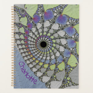 Agenda Arte fractal botánico personalizado en espiral