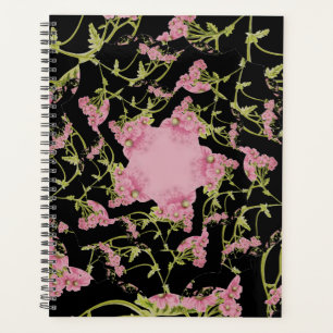 Agenda Arte fractal de Achillea rosa y negro