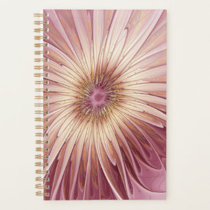 Agenda Arte fractal de flores abstractas y tonos de burde