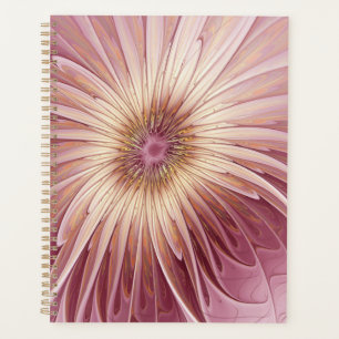 Agenda Arte fractal de flores abstractas y tonos de burde