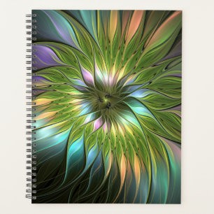 Agenda Arte fractal de flores de fantasía coloridas lumin
