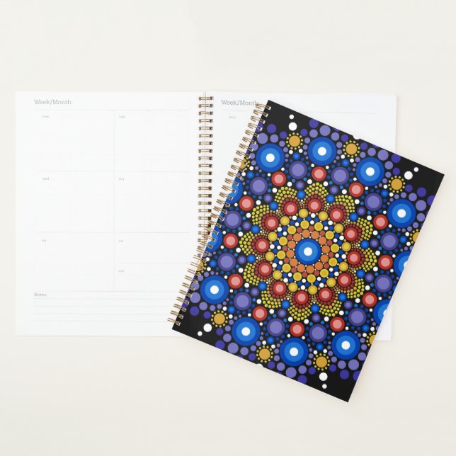Agenda Arte Fractal Floral Dotado Retro Mandala (Demostración)