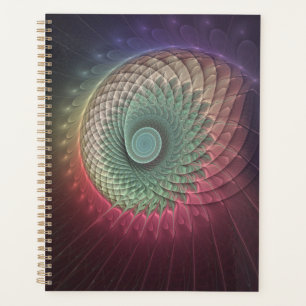 Agenda Arte fractal moderno abstracto de caracol colorido
