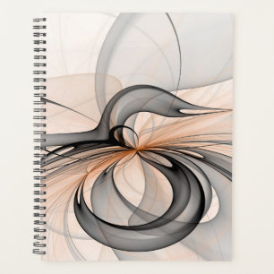 Agenda Arte fractal moderno de antracita gris abstracto S
