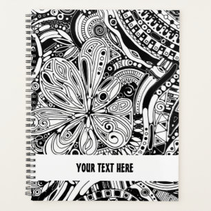 Agenda Arte geométrico en blanco y negro 15