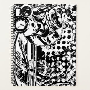 Agenda Arte geométrico en blanco y negro 20