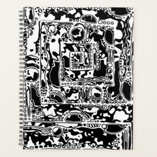 Agenda Arte geométrico en blanco y negro 25
