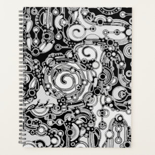 Agenda Arte geométrico en blanco y negro 3