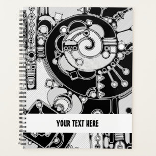 Agenda Arte geométrico en blanco y negro 4