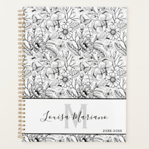 Agenda Arte Intrincado floral y mariposa