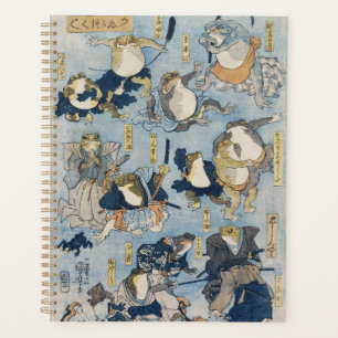 Agenda Arte japonés antiguo de ranas guerreras Ukiyo-e