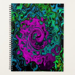 Agenda Arte Líquido Giratorio Abstracto Magenta Enérgico