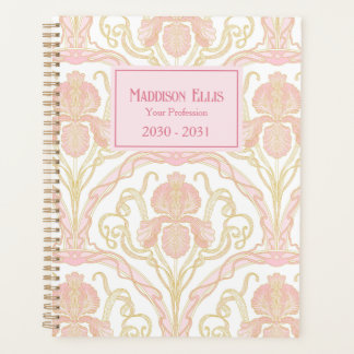 Agenda Arte Nouveau Floral Rosa Negocios Femenino
