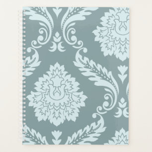 Agenda Arte Rococó Damask I Azul Huevo de Pato+Verde Turq