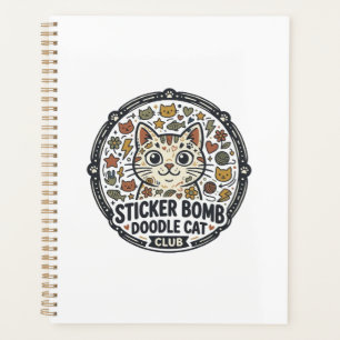 Agenda Arte vectorial de gato garabato bomba de pegatina