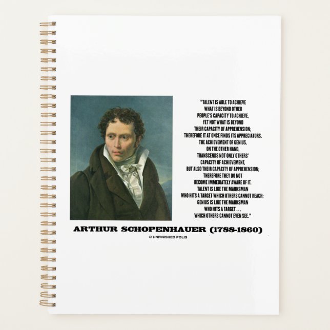 Agenda Arthur Schopenhauer Talent versus Genius Cita (Anverso)