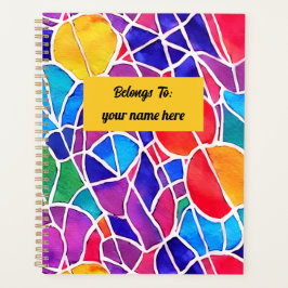 Agenda Artista colorido abstracto geométrico personalizad
