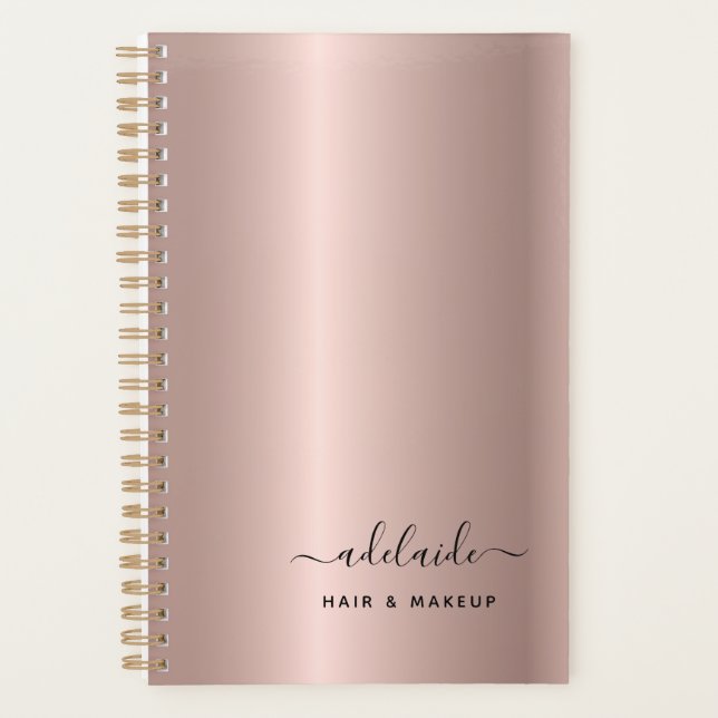 Agenda Artista de maquillaje de Salón de Belleza de Oro d (Anverso)