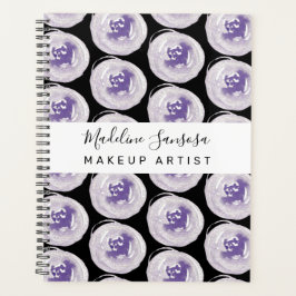 Agenda Artista de Maquillaje Mano Acuarela Amapolas Púrpu
