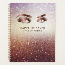 Agenda Artista de maquillaje Ojos de ceja azotes Rosa Oro