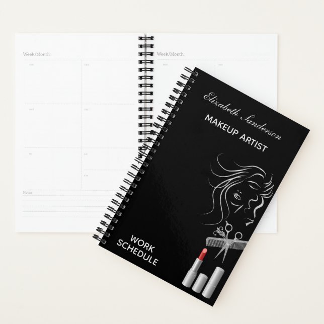 Agenda Artistas de maquillaje gris negro (Demostración)