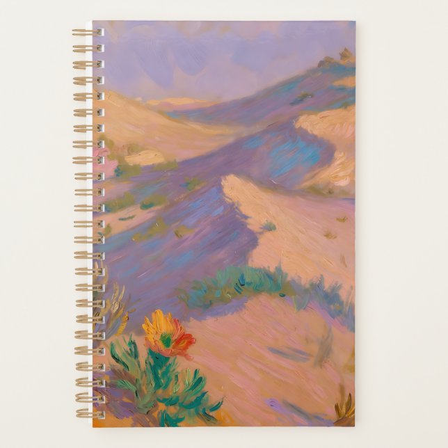 Agenda Artistic spiral notebook with desert drawings  (Anverso)