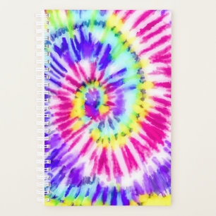 Agenda Artsy Neon Rainbow Tie Dye Watercolor Pattern