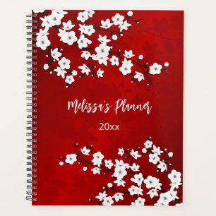 Agenda Asia Floral White Cherry Blossom Red