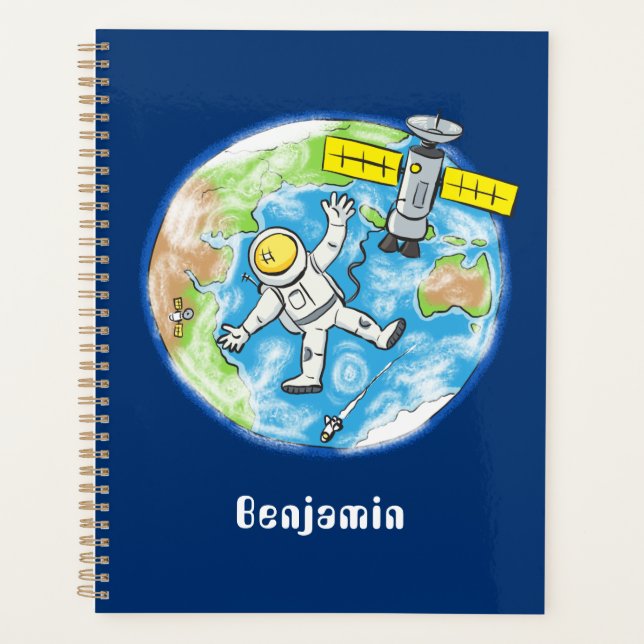 Agenda Astronauta divertida en el espacio y el personaliz (Anverso)