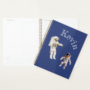 Agenda Astronautas con nombre de monograma espacial