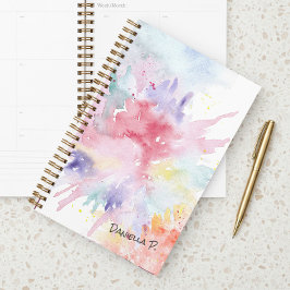 Agenda Ataque de arte de acuarela Firma personalizada sin