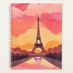 Agenda Atardecer en París   Torre Eiffel Francia Acuarela