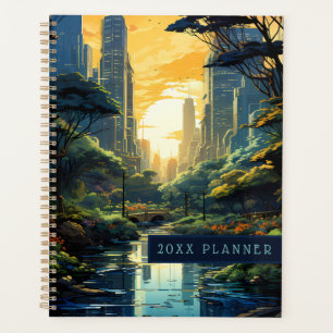 Agenda Atardecer sobre el parque de la ciudad