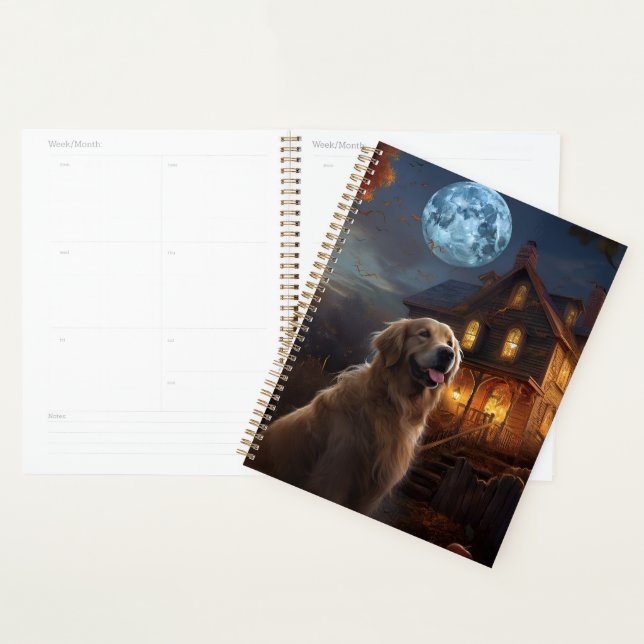 Agenda Aterrador de Golden Retriever Halloween (Demostración)