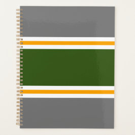 Agenda Athletic Green Gray Orange White Racing Stripes 