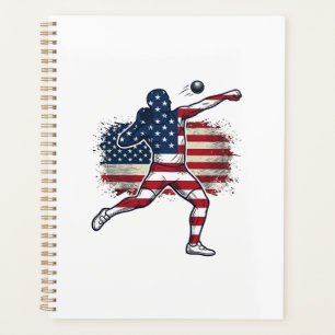 Agenda Atleta de lanzamiento de peso patriótico diseño de