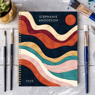 Agenda Audaz Abstract Brushstrot Waves Sun Nombre persona