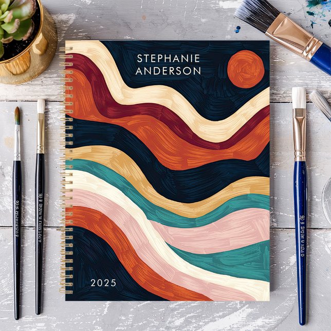 Agenda Audaz Abstract Brushstrot Waves Sun Nombre persona (Subido por el creador)