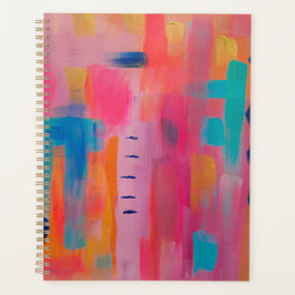 Agenda Audaz arte abstracto en rosa y azul