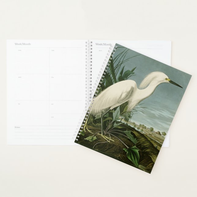 Agenda Audubon Snowy Heron White Egret Bird Birding (Demostración)