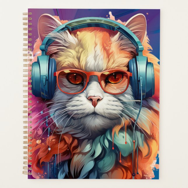 Agenda Auriculares Ginger cat Planner (Anverso)