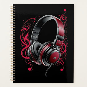 Agenda auriculares rojos
