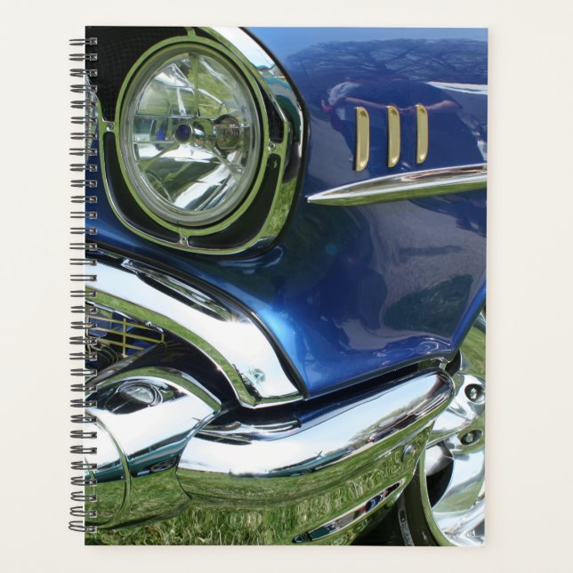 Agenda Auto azul de la época Chevy 1957 (Anverso)