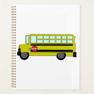 Agenda Autobús Escolar Amarillo con Letrero de Parada