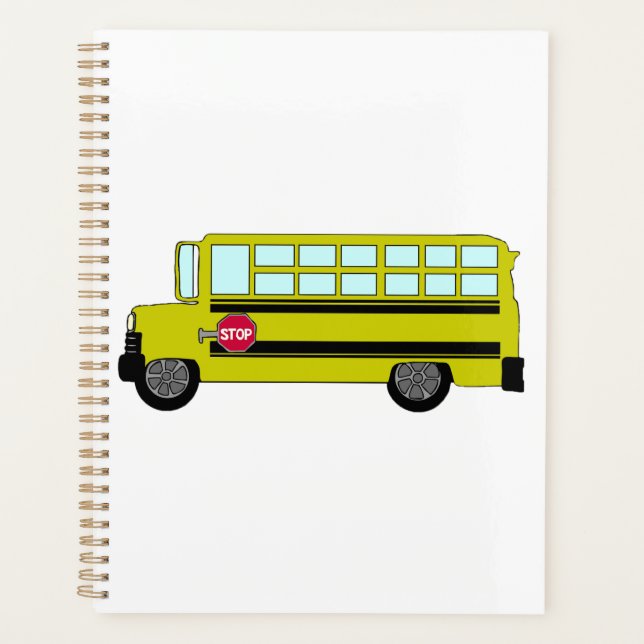 Agenda Autobús Escolar Amarillo con Letrero de Parada (Anverso)