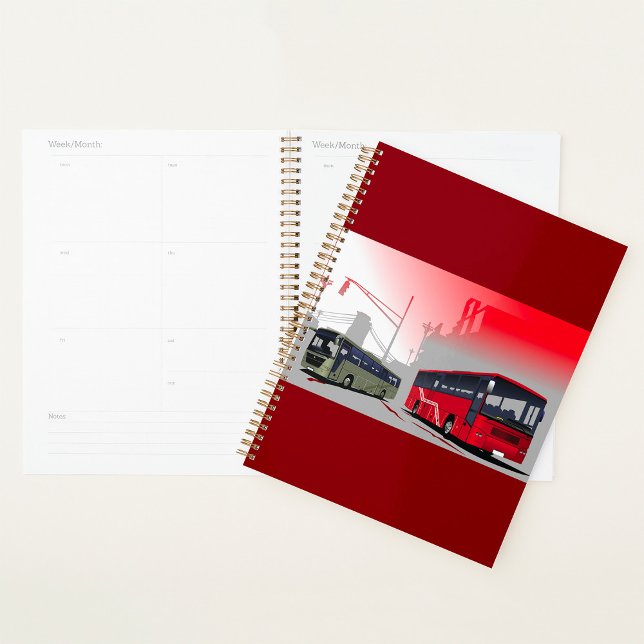 Agenda Autobuses urbanos: vagones verdes rojos en las cal (Subido por el creador)